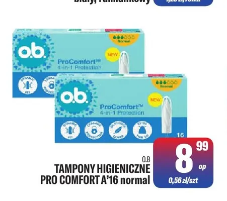 Tampony higieniczne Pro Comfort normal o.b. promocja w Tomi Markt