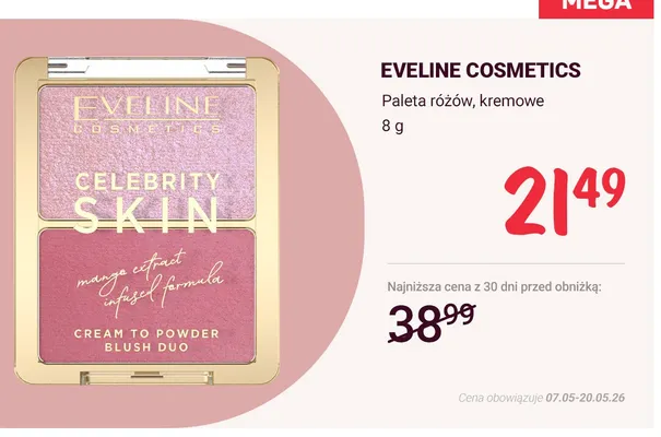Paleta różów kremowe Eveline Cosmetics promocja w Rossmann
