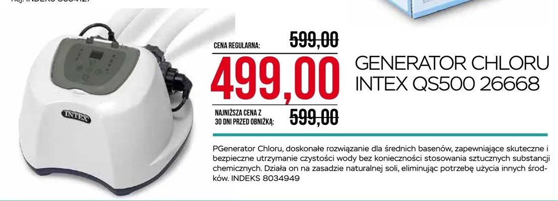 Generator chloru Intex QS500 26668 promocja w Abra Meble