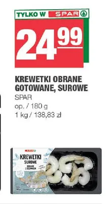 Krewetki obrane gotowane surowe Spar promocja w SPAR