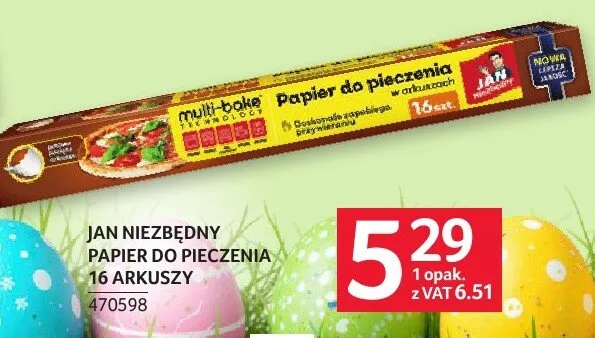Papier do pieczenia JAN NIEZBĘDNY 16 arkuszy promocja w Selgros
