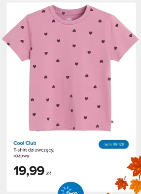 T-shirt dziewczęcy różowy Cool Club promocja w Smyk