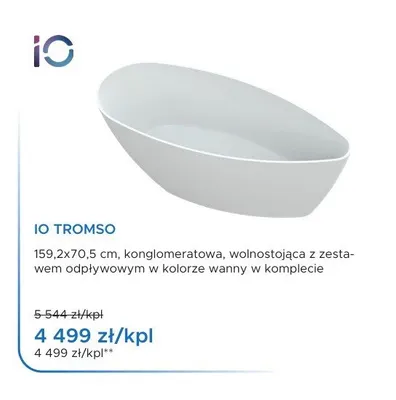 Wanna wolnostojąca IO Tromso promocja w Blu Salony Łazienek