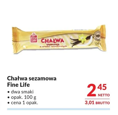 Chałwa sezamowa Fine Life promocja w Makro
