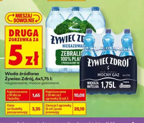 Woda źródlana niegazowana Żywiec Zdrój 6-pak promocja w Biedronka