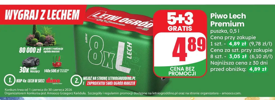 Piwo Lech Premium promocja w Dino