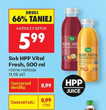 Sok HPP różne rodzaje promocja w Biedronka
