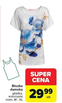 Bluzka damska gładka, wzorzysta promocja w Carrefour