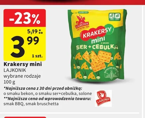 Krakersy mini Lajkonik promocja w Intermarche