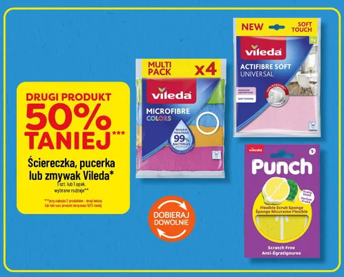 Ściereczka Microfibre Colors Vileda 4-pak promocja w POLOmarket