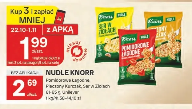 Nudle Knorr ser w ziołach promocja w Chorten