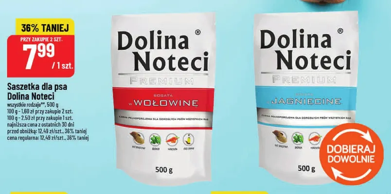 Saszetka dla psa Dolina Noteci Premium bogata w wołowinę promocja w POLOmarket
