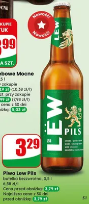 Piwo Lew Pils promocja w Dino