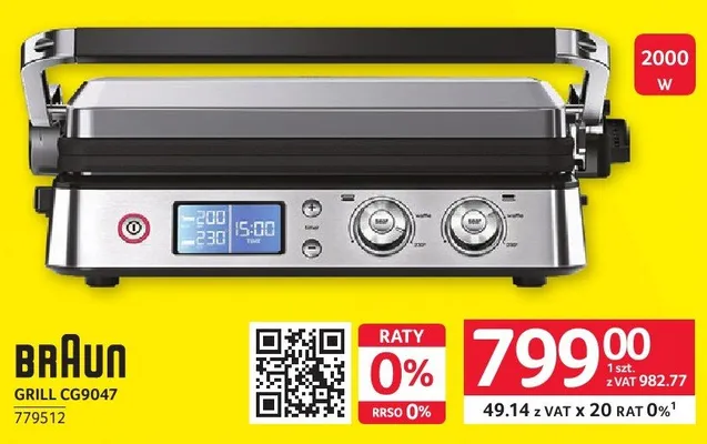 Grill Braun CG9047 promocja w Selgros