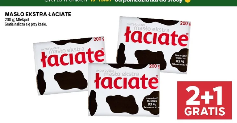 Masło ekstra Łaciate promocja w Stokrotka