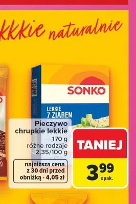 Pieczywo chrupkie lekkie 7 ziaren Sonko promocja w Carrefour