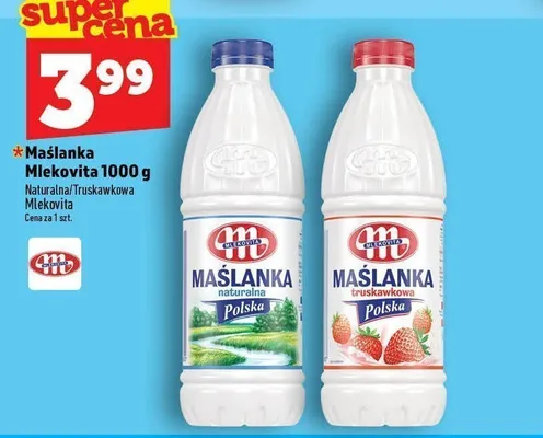 Maślanka naturalna Mlekovita promocja w TOPAZ