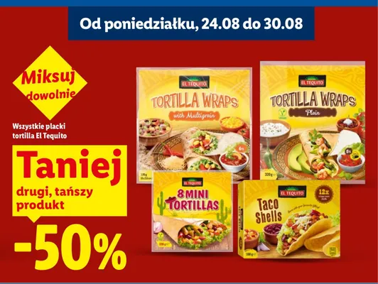 Mini tortillas El Tequito 8-pak promocja w Lidl