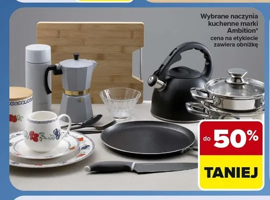 Naczynia kuchenne Ambition promocja w Carrefour