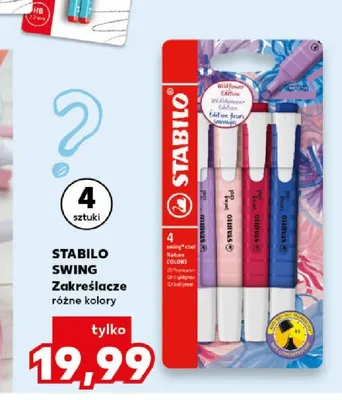 Zakreślacze Stabilo Swing Cool 4-pak promocja w Kaufland
