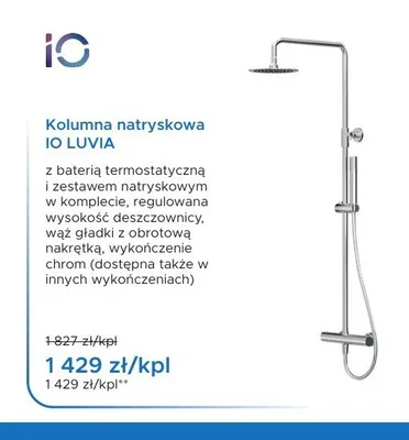 Kolumna natryskowa IO Luvia promocja w Blu Salony Łazienek