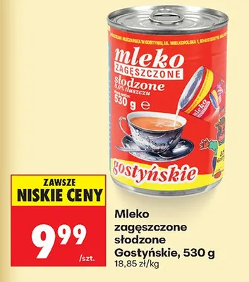 Mleko zagęszczone słodzone promocja w Biedronka