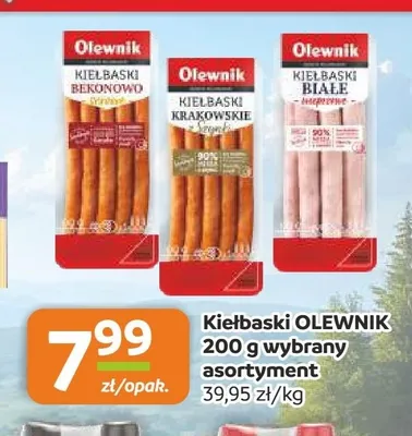 Kiełbaski krakowskie Olewnik promocja w Gama