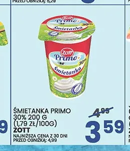 Śmietanka Primo Zott 30% promocja w Wafelek