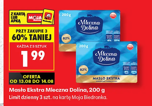 Masło Ekstra Mleczna Dolina promocja w Biedronka