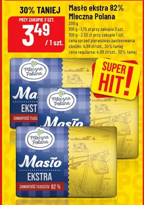 Masło ekstra 82% mleczna polana promocja w POLOmarket