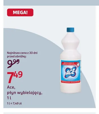 Płyn wybielający Ace Classic promocja w Rossmann