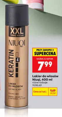 Lakier do włosów Niuqi Keratin promocja w Biedronka