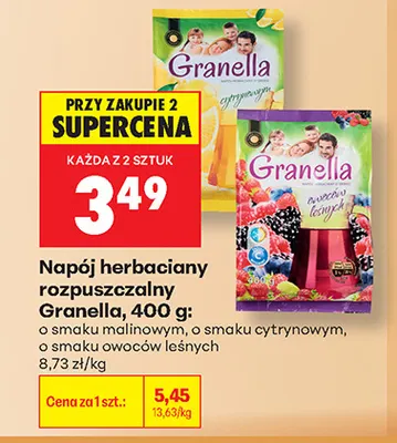 Napój herbaciany rozpuszczalny Granella o smaku owoców leśnych promocja w Biedronka