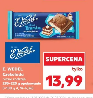Czekolada Smak Tiramisu E. Wedel 220-295g promocja w Kaufland