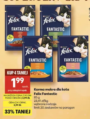 Karma mokra dla kota Felix Fantastic promocja w Delikatesy Centrum