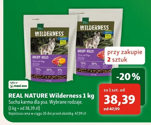 Karma sucha dla psa REAL NATURE Wilderness promocja w MAXI ZOO