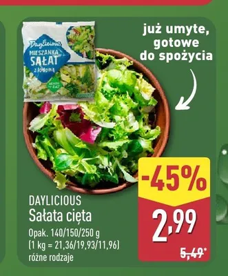 Sałata cięta Daylicious promocja w Aldi