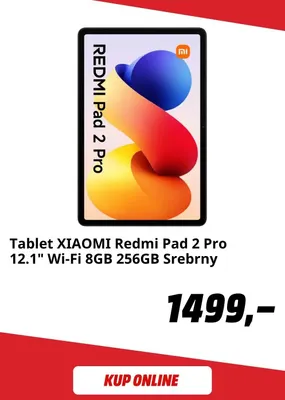 Tablet Xiaomi Redmi Pad 2 Pro 12,1" Wi-Fi 8GB 256GB Srebrny promocja w Media Markt