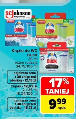 Zapas krążków do WC Duck 2-pak promocja w Carrefour Market