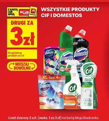 Mleczko do czyszczenia Cif Cleanboost Cream Original promocja w Biedronka