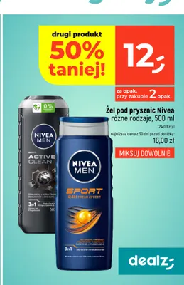 Żel pod prysznic Nivea Men Sport promocja w Dealz