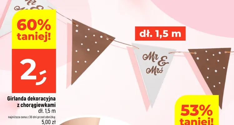 Girlanda dekoracyjna z chorągiewkami promocja w Dealz