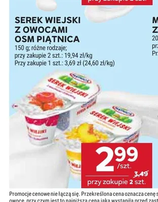 Serek wiejski z owocami Piątnica promocja w Stokrotka