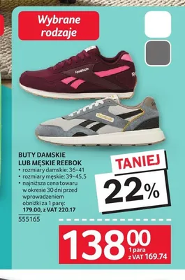 Buty męskie Reebok promocja w Selgros