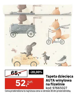 Tapeta dziecięca Auta winylowa na flizelinie promocja w Leroy Merlin