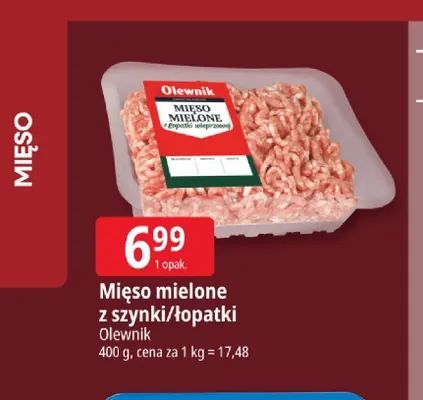Mięso mielone z łopatki Olewnik promocja w Leclerc