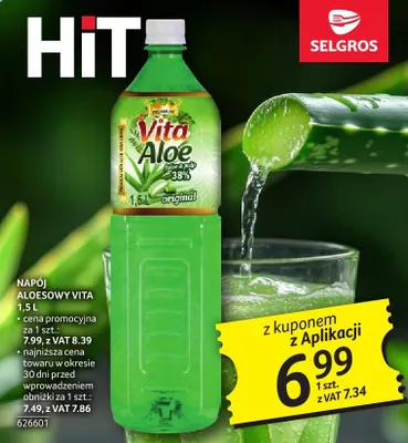 Napój aloesowy Vita Aloe original promocja w Selgros