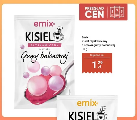 Kisiel błyskawiczny Emix o smaku gumy balonowej promocja w Dino