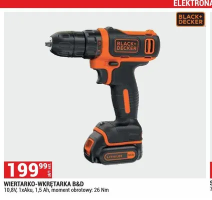 Wiertarko-wkrętarka Black+Decker promocja w Merkury Market