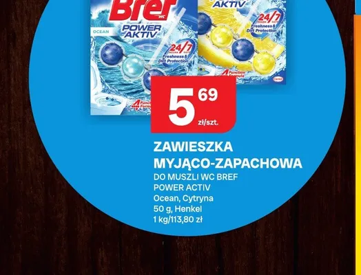 Zawieszka myjąco-zapachowa do muszli WC Bref Power Activ Cytryna promocja w Chorten